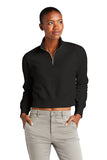 Sorority Cropped 1/4 Zip Fleece with Heart Print