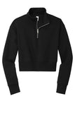 Sorority Cropped 1/4 Zip Fleece with Heart Print