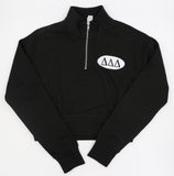 Sorority Cropped 1/4 Zip Fleece with Heart Print
