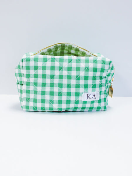 Kappa Delta Gingham Quilted Makeup Bag