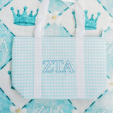 Zeta Tau Alpha Gingham Tote Bag