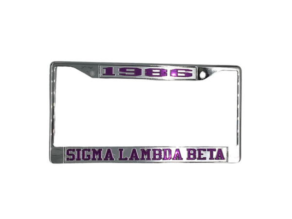 Sigma Lambda Beta 1986 License Frame