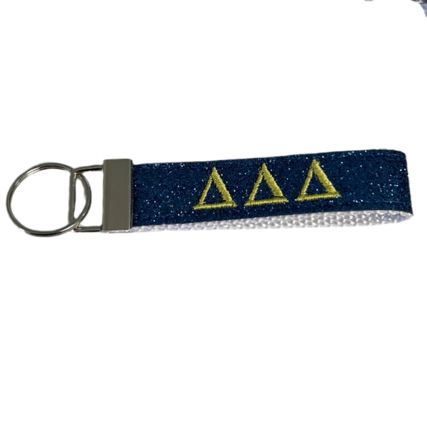 Delta Delta Delta Glitter FOB Keychain