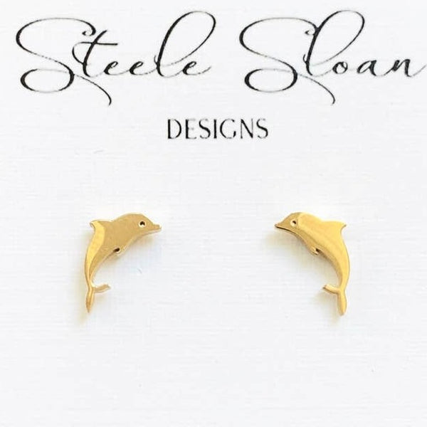 Delta Delta Delta Dolphin Studded Earrings