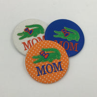 Mom Game Day Embroidered Button