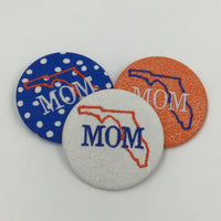 Mom Game Day Embroidered Button