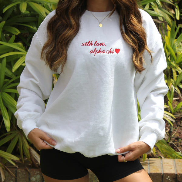 Alpha Chi Omega With Love Crewneck