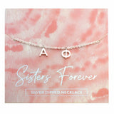 Alpha Phi Silver Greek Letters Necklace