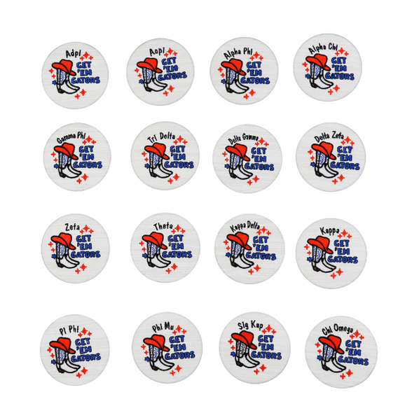 Get Em Gators Embroidered Button