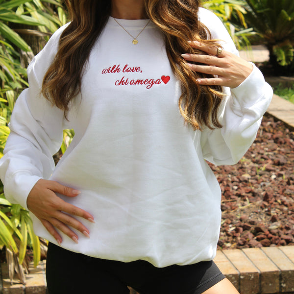 Chi Omega With Love Crewneck