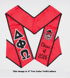 Graduation Stole with Letters And Class Of ....  With Trim