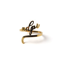 Alpha Delta Pi Romantic Script Adjustable Ring