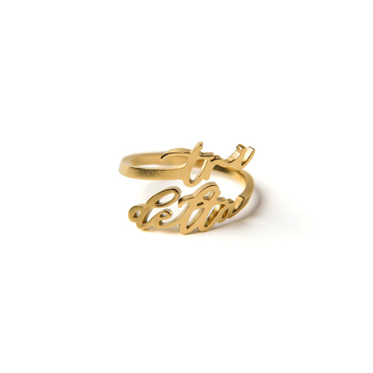 Delta Delta Delta Romantic Script Adjustable Ring