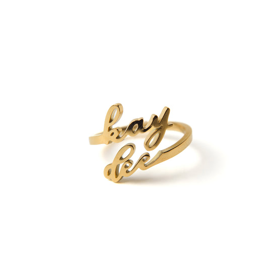 Kappa Delta Romantic Script Adjustable Ring