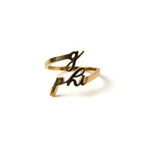 Gamma Phi Beta Romantic Script Adjustable Ring