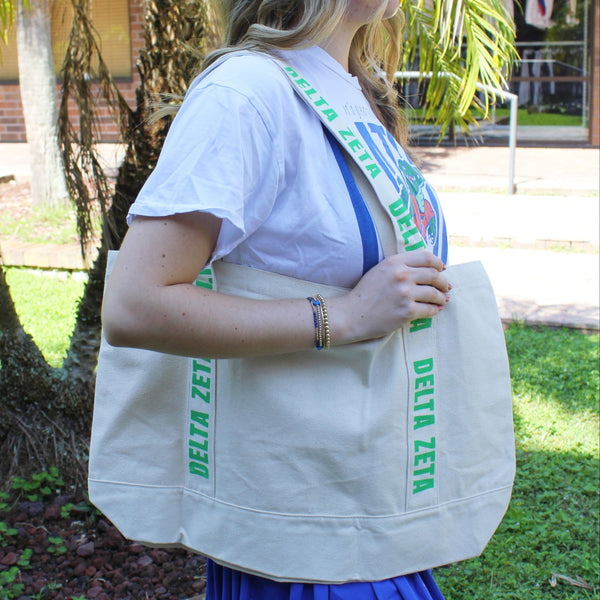 Delta Zeta Large Canvas Tote Bag
