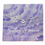 Delta Phi Epsilon Silver Greek Letters Necklace