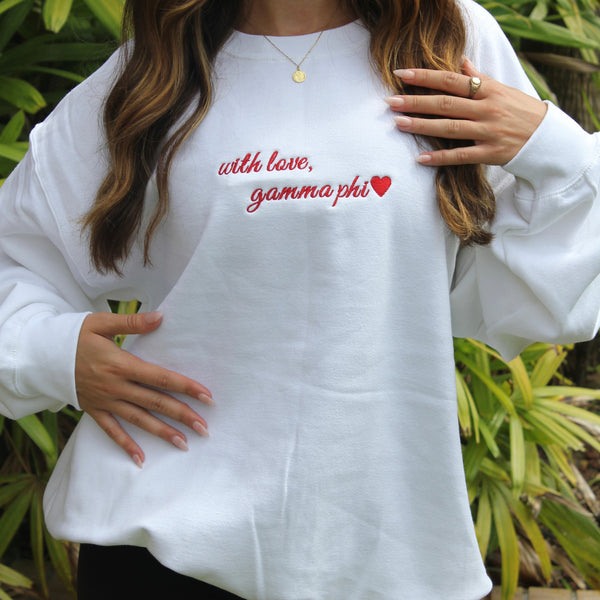 Gamma Phi Beta With Love Crewneck