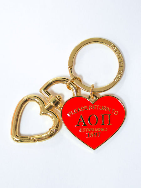 Alpha Omicron Pi Please Return Key Ring