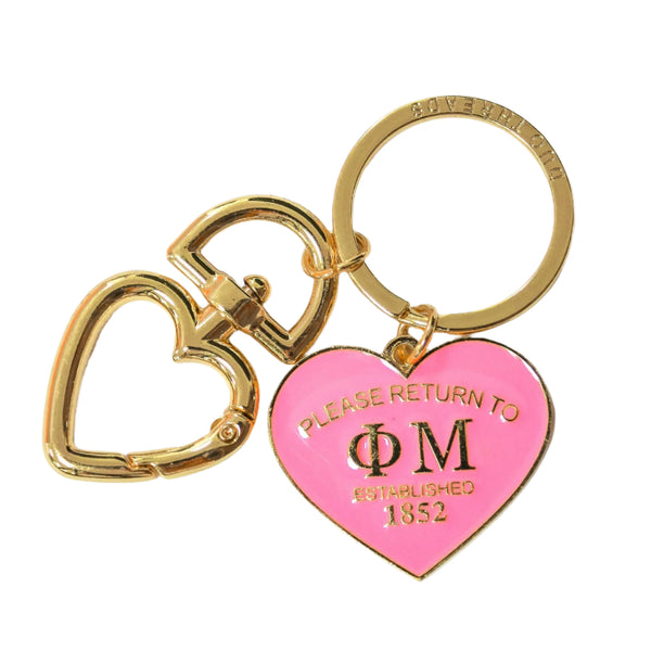 Phi Mu Please Return Key Ring