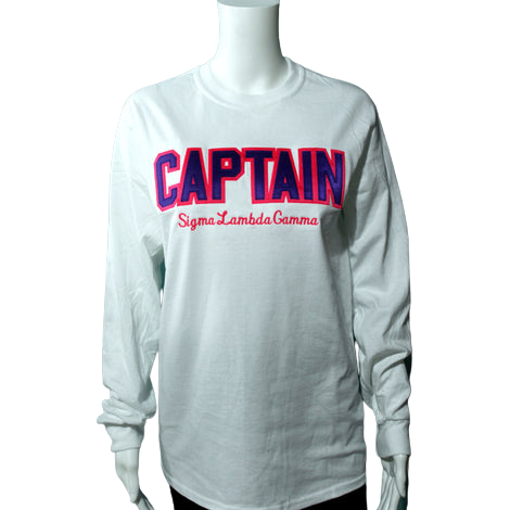 Sigma Lambda Gamma Word White Long Sleeve