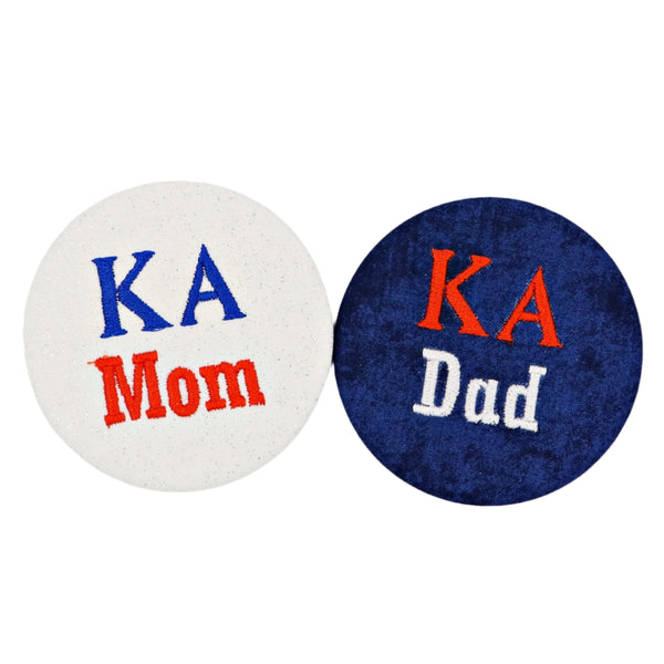 Kappa Alpha Mom/Dad Embroidered Button