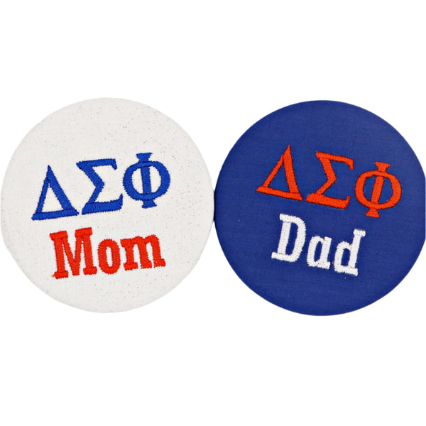 Delta Sigma Phi Mom/Dad Embroidered Button