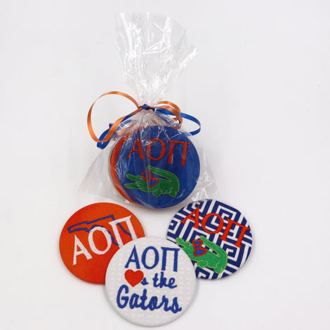 Alpha Omicron Pi Game Day Embroidered Button Set 1