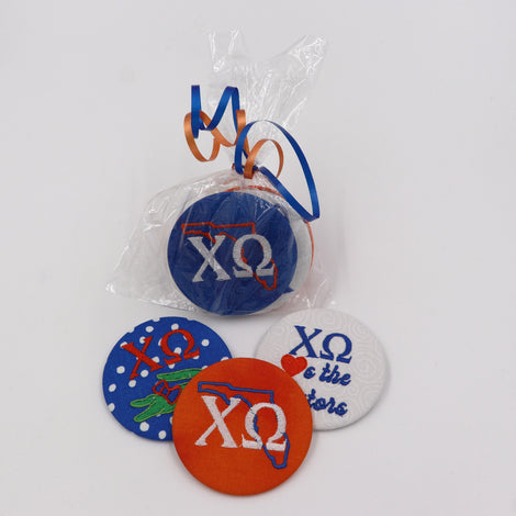 Chi Omega Game Day Embroidered Button Set 1