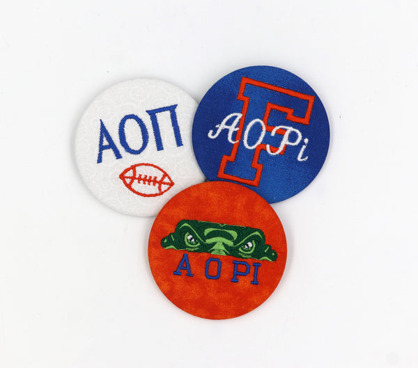 Alpha Omicron Pi Game Day Embroidered Button Set 2