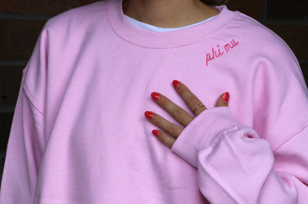Phi Mu Script Crewneck