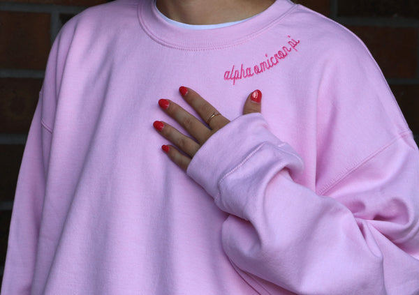 Alpha Omicron Pi Side Script Crewneck