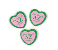 Delta Zeta Heart Shaped Button