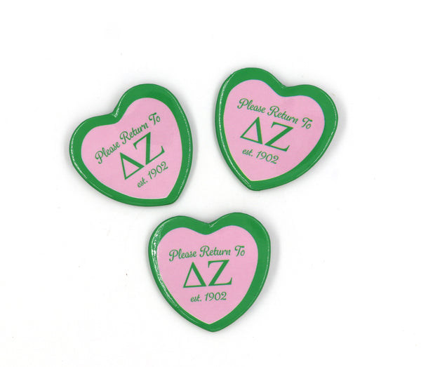 Delta Zeta Heart Shaped Button