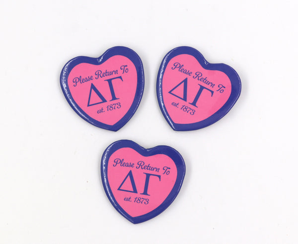 Delta Gamma Heart Shaped Button