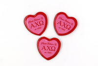 Alpha Chi Omega Heart Shaped Button