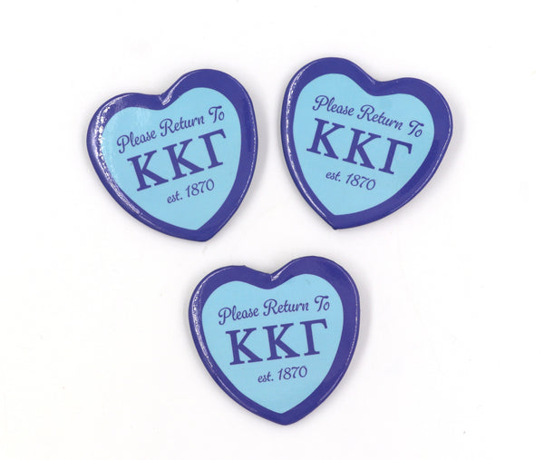 Kappa Kappa Gamma Heart Shaped Button