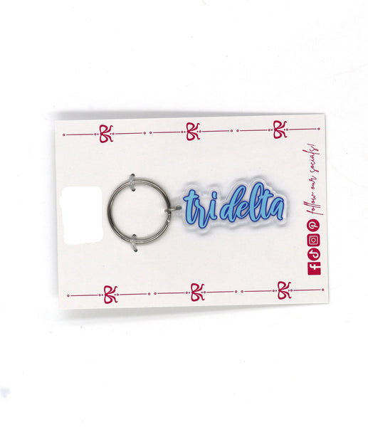 Delta Delta Delta Script Acrylic Key Ring