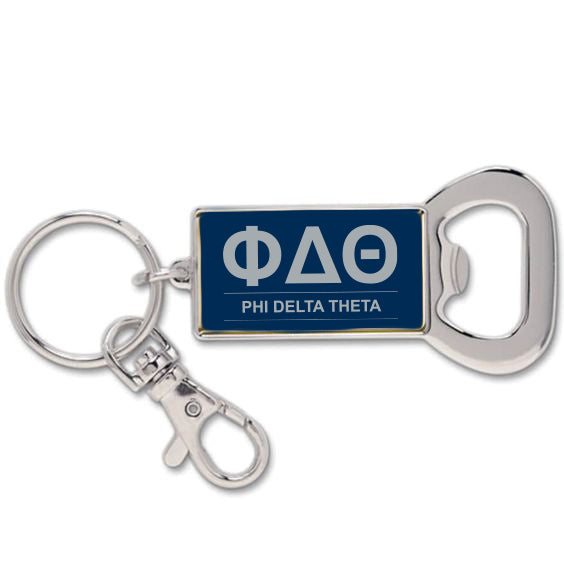 Phi Delta Theta Keychain with Flat Bottle Opener