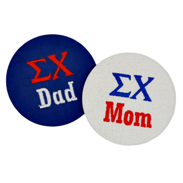 Sigma Chi Mom/Dad Embroidered Button