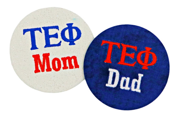 Tau Epsilon Phi Mom/Dad Embroidered Button