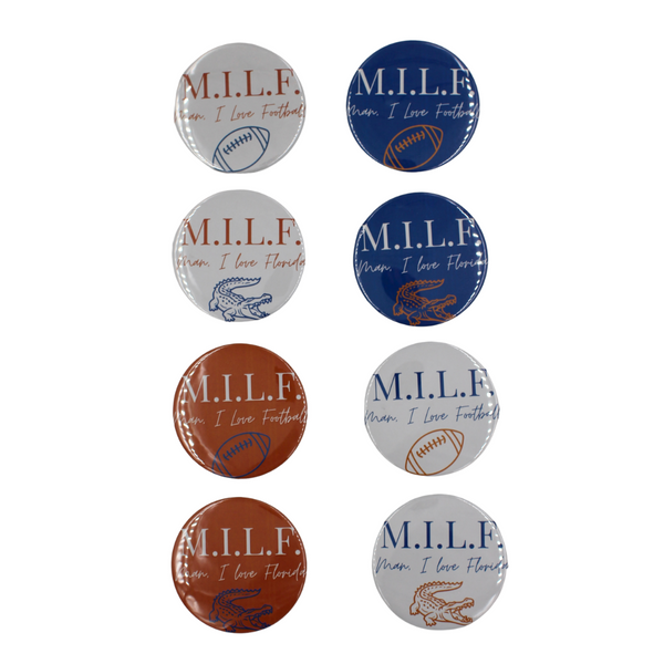 M.I.L.F. Printed Buttons