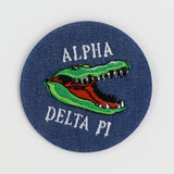 Alpha Delta Pi Gator Mascot Game Day Embroidered Button