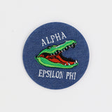 Alpha Epsilon Phi Gator Mascot Game Day Embroidered Button