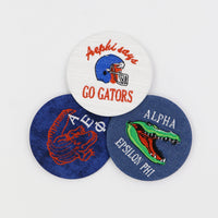 Alpha Epsilon Phi Gator Mascot Game Day Embroidered Button