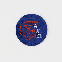 Alpha Chi Omega Gator Mascot Game Day Embroidered Button