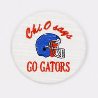 Chi Omega Gator Mascot Game Day Embroidered Button