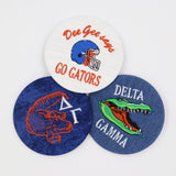 Delta Gamma Gator Mascot Game Day Embroidered Button