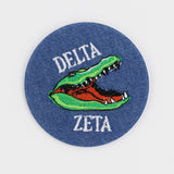 Delta Zeta Gator Mascot Game Day Embroidered Button