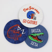 Delta Zeta Gator Mascot Game Day Embroidered Button